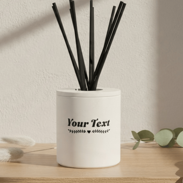Personalised White Reed Diffuser Holder, Handmade Bottle Cover