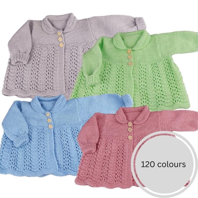 Hand Knitted Baby Cardigan, Vintage Style, Gender-Neutral, 0-3 Months