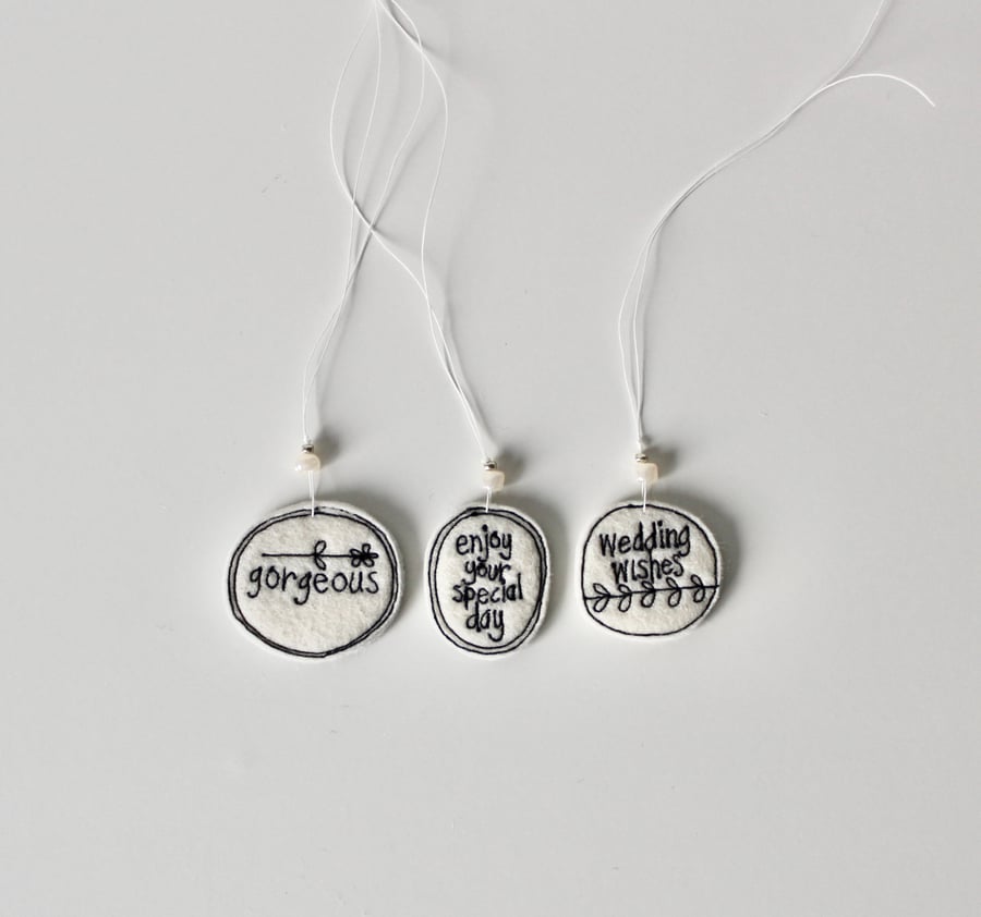 'Three Little Labels Five' - Hanging Decoration