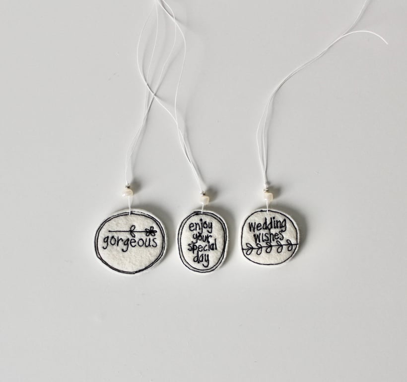 'Three Little Labels Five' - Hanging Decoration