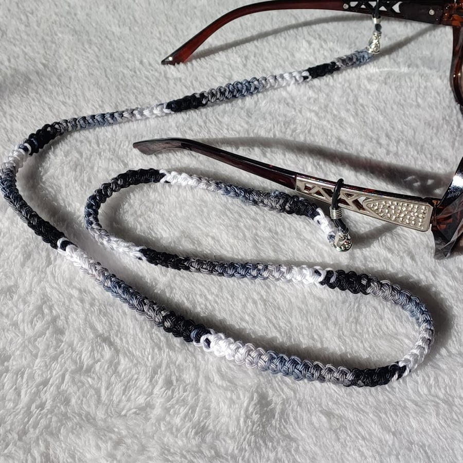 Tricolour crochet cord for glasses, sunglasses chain, reading glasses strap