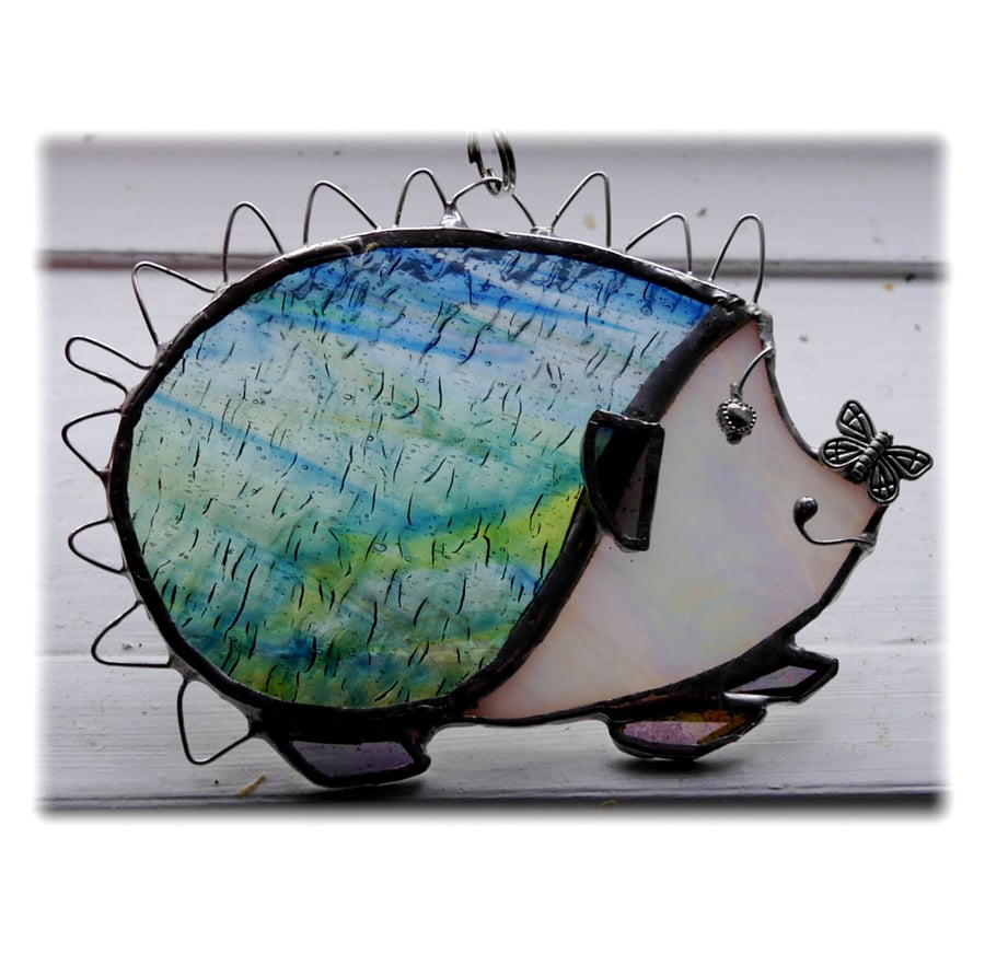 Hedgehog Suncatcher Stained Glass Handmade 036 Right