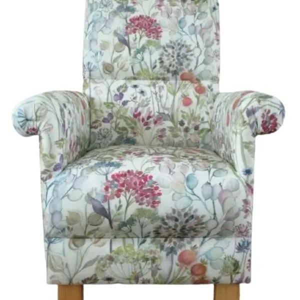 Voyage Hedgerow Fabric Armchair Adult Floral Chair Flowers Small Accent Pink