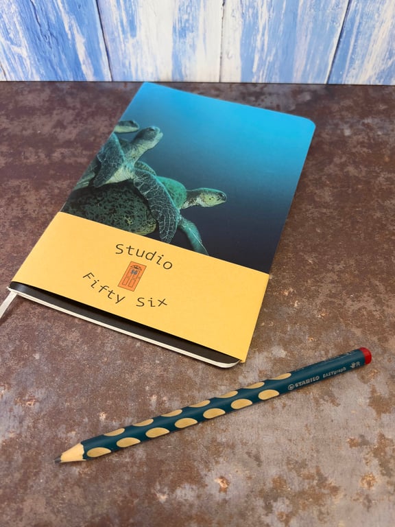 Notebook, Marine themed, A5 (ish), made from up-cycled and recycled materials.