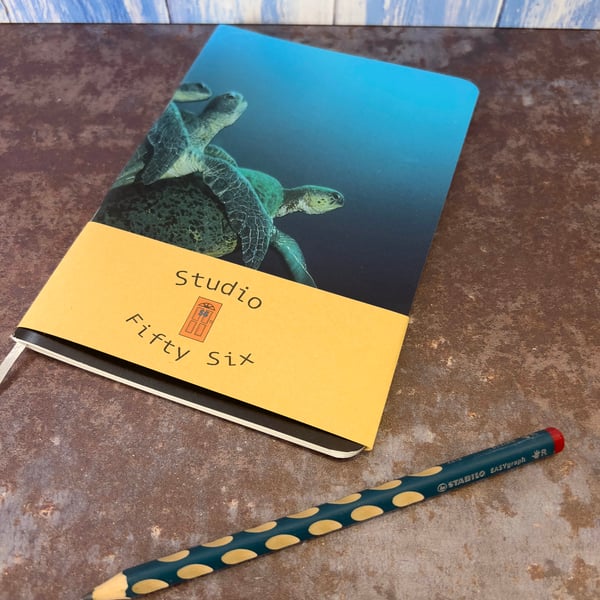 Notebook, Marine themed, A5 (ish), made from up-cycled and recycled materials.