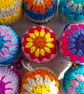 Crochet Christmas tree Baubles in bright colours - Image 2