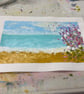 Acrylic  Painted Floral Seascape Print Greeting Card - Image 4