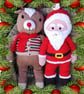 Santa and Rudolph knitting pattern, Knitted Christmas toys, Digital Pattern - Image 1