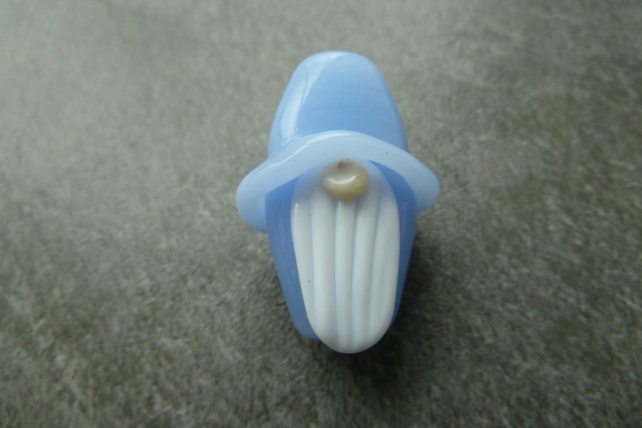 blue gnome lampwork glass bead