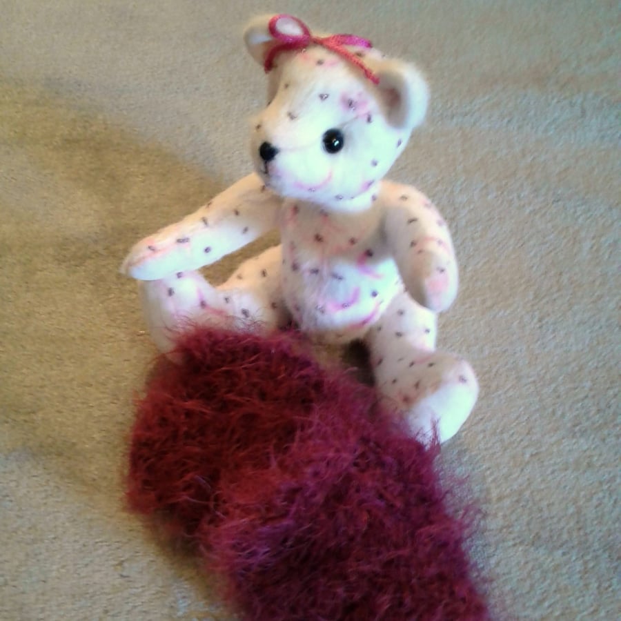 Belle, an 8" collectable bear with 'party fever' Perfectly imperfect