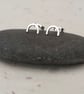 Recycled Sterling Silver Wire Arch Earrings – Handmade Shaped Wire Studs - Image 1