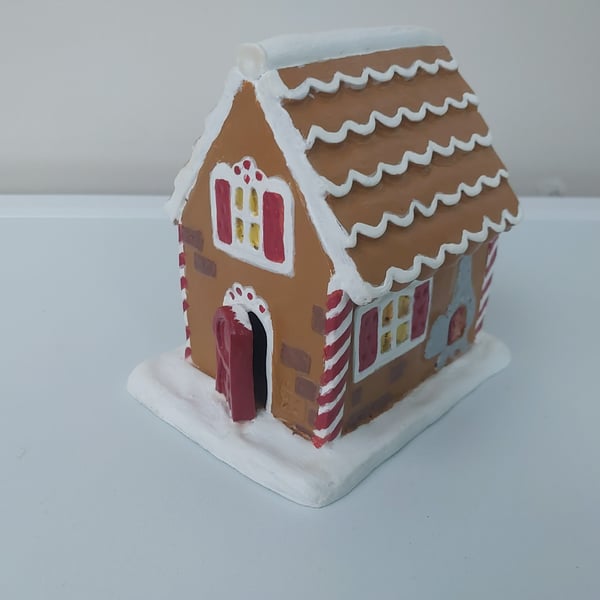 Handmade Clay Gingerbread House Christmas Decor