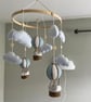 Hot Air Balloon and clouds baby mobile