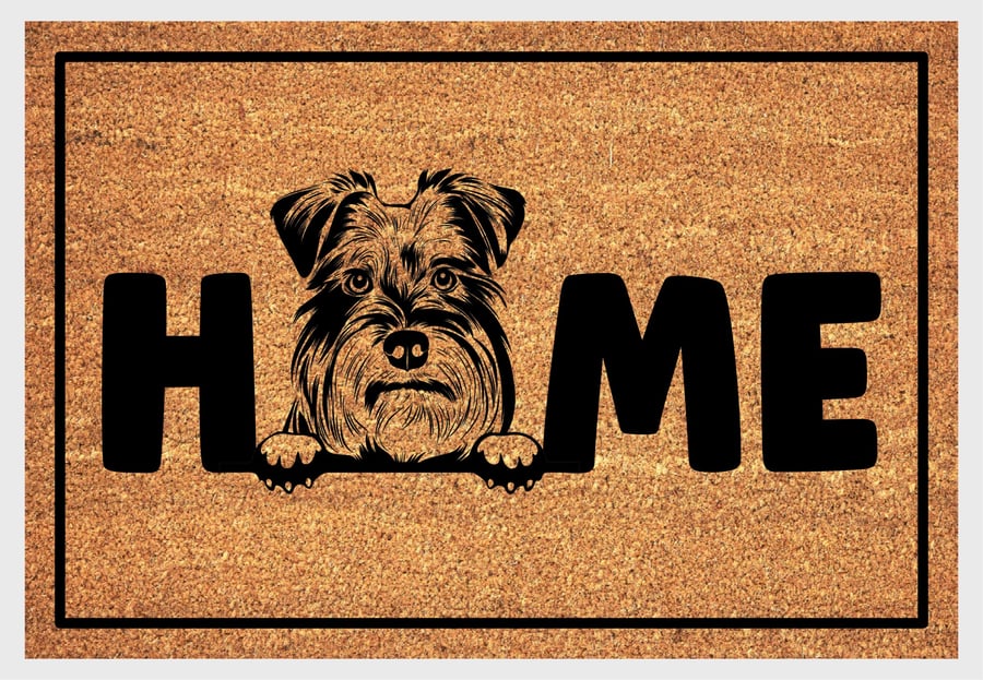 Miniature Schnauzer Home Door Mat No.1 - Schnauzer Welcome Mat - 3 Sizes