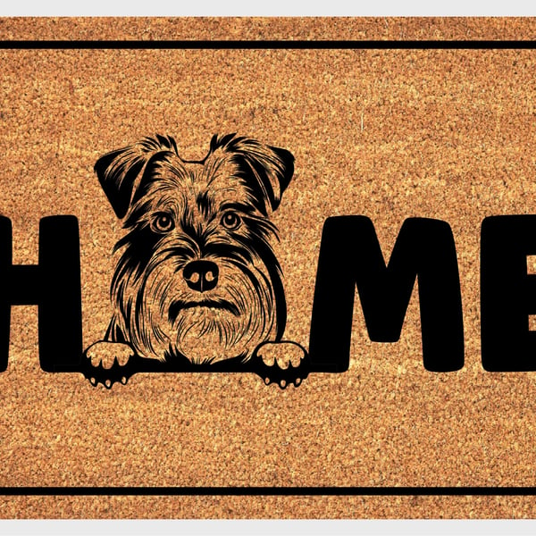 Miniature Schnauzer Home Door Mat No.1 - Schnauzer Welcome Mat - 3 Sizes