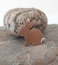 Bunny Pendant Necklace, Copper and Sterling Silver.  - Image 5