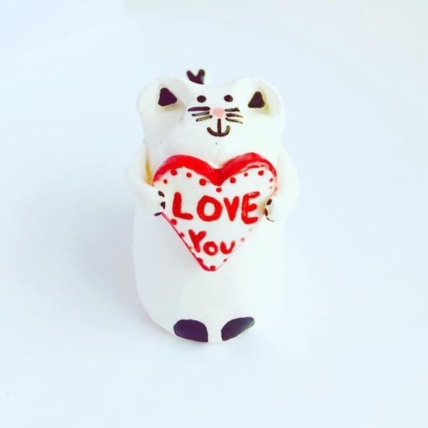 Ceramic Love Cat - Billy