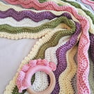 Crochet Baby Blanket Ripple Stripe Pram Size