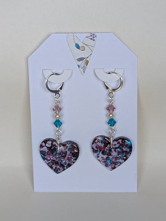 Heart Shaped Resin Earrings