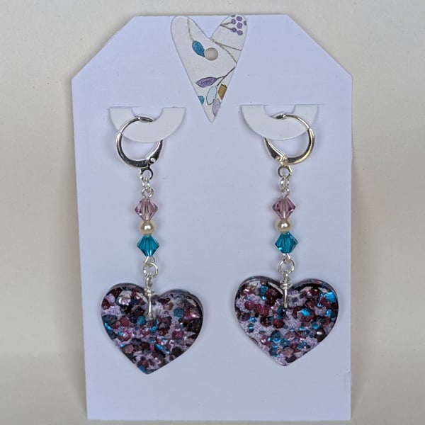 Heart Shaped Resin Earrings