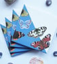 Set of 4 Light Blue British Butterfly Ceramic Tile Coasters with Cork Backing - Image 2