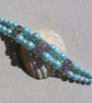 Turquoise Shell Pearl Beaded Vibrant Chunky Beaded Bracelet "Turquoise Bliss" - Image 4