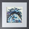 Original Painting of Black Cockapoo Dog for 6" Frame. Unique Mini Wall Art.