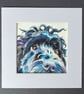 Original Painting of Black Cockapoo Dog for 6" Frame. Unique Mini Wall Art.