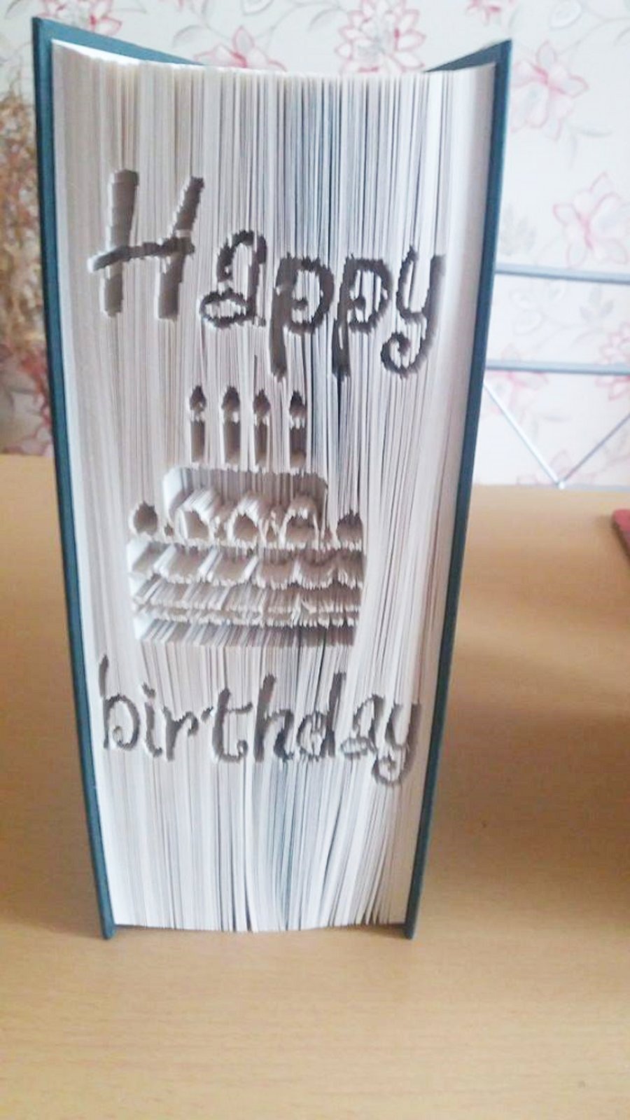 Happy birthday (with cake) CUT & FOLD Book Folding Pattern - EMAILED PDF PATTERN