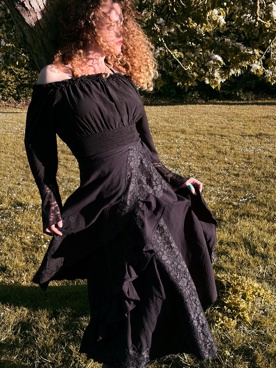 Cotton Lace Layered Wrap Skirt - Gothic Boho Witchy Alternative Clothing 
