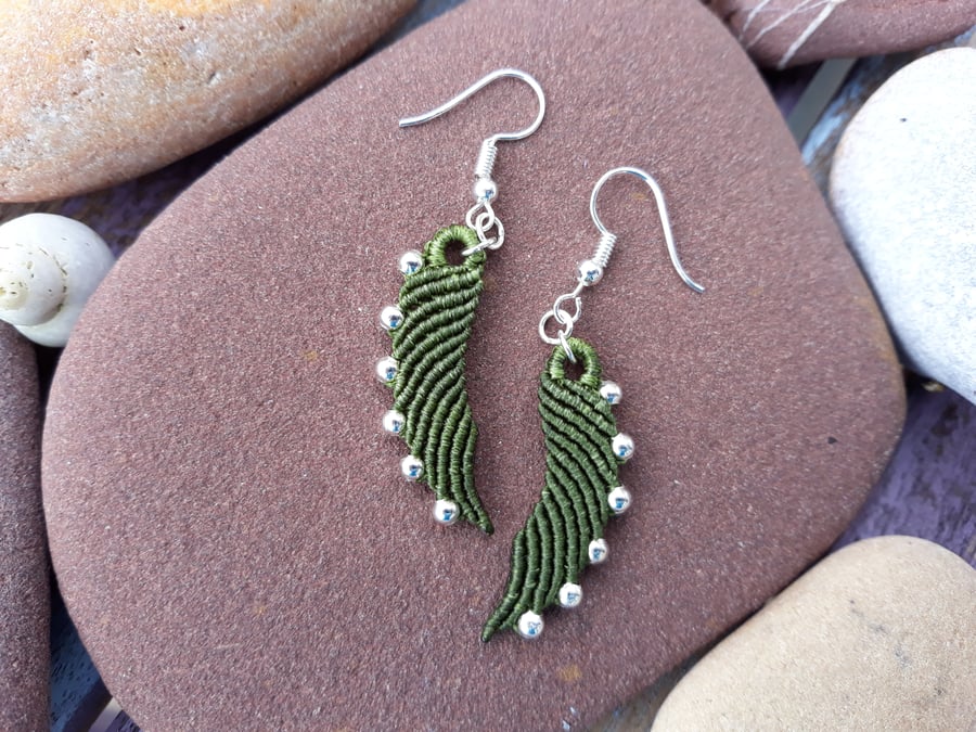 Macrame Angel Wing Earrings 