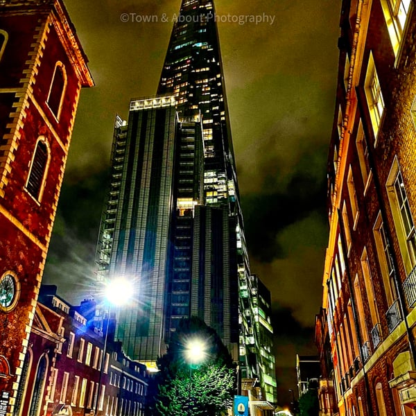 The Shard at Night, London Street – Print and Framed Options Availab