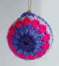 Crochet Christmas tree Baubles in bright colours - Image 6