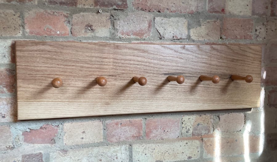 Oak Shaker Coat Rack Peg Rail Folksy