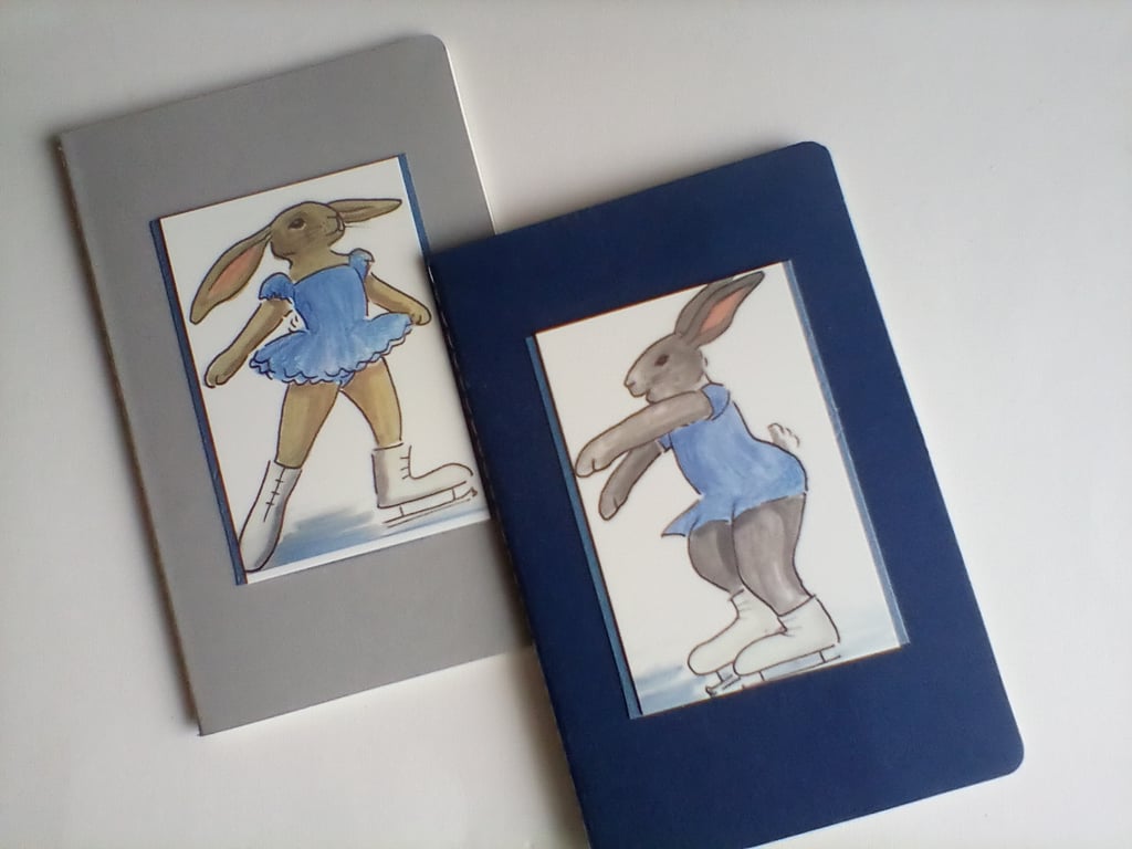 Mini Notebook Set Featuring Rabbits