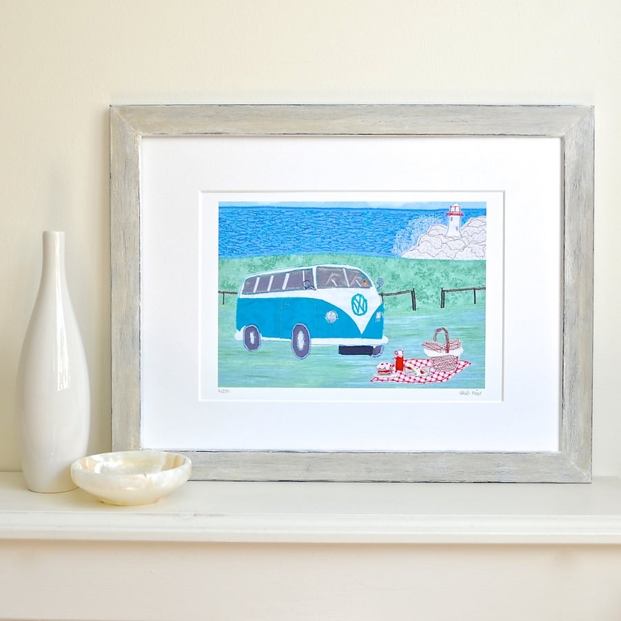 Personalised art campervan print - custom bespoke camper van picture