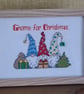Gnome for Christmas – Handmade Framed Cross-Stitch Gonk Trio - Image 3