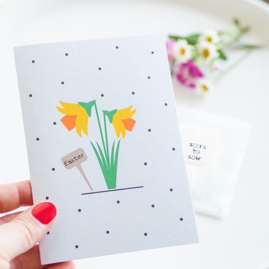 Easter Card - Wildflower Seed Card - Handmade Card - Floral Card