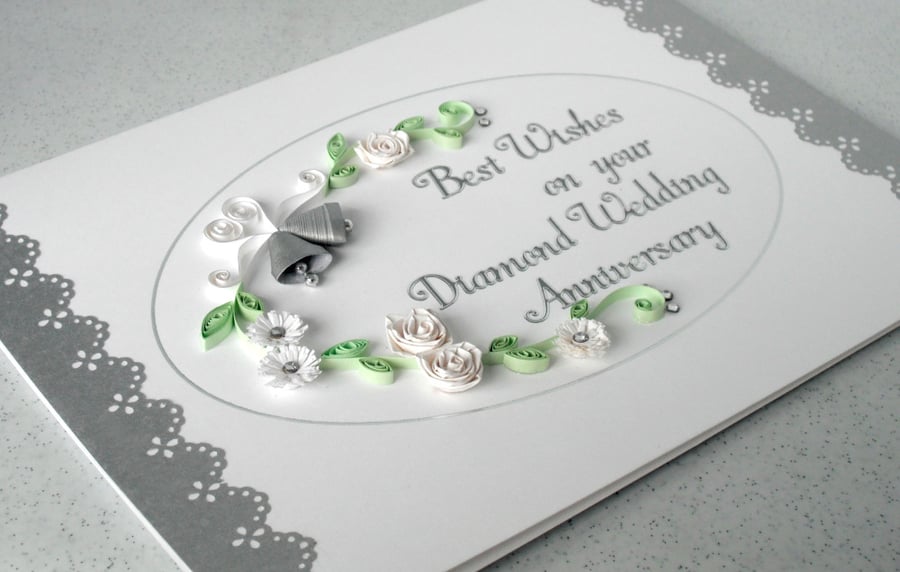 Quilled 60th anniversary card