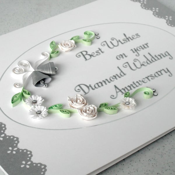 Quilled 60th anniversary card
