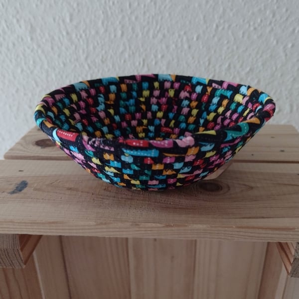 Coiled Rope Bowl multicoloured cotton fabric