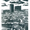 Sheffield City View No.6 A3 screen print (blue-grey)