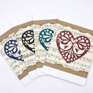 Set of Four Love Birds Cards - Lino Prints