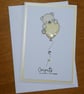 New Baby Card - Teddy With Yellow Balloon - Image 1