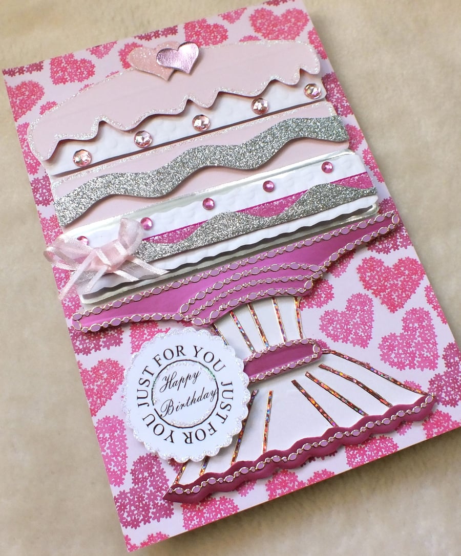 Luxury Handmade Birthday Cake Card