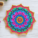 colourful crochet mandala doily