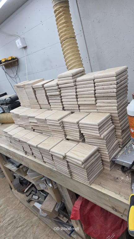 Solid Oak Coasters for Engraving – 10x10cm Thick Hardwood Blanks – 100 pcs