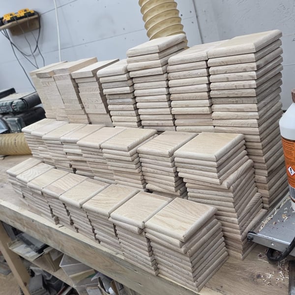 Solid Oak Coasters for Engraving – 10x10cm Thick Hardwood Blanks – 100 pcs