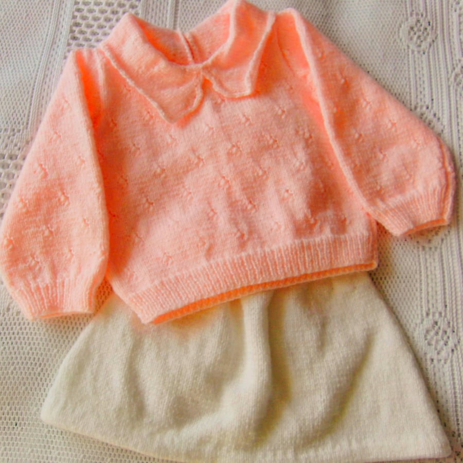 Jumper and Skirt Set for a Baby Girl, Baby's Clothes, Baby Shower Gift