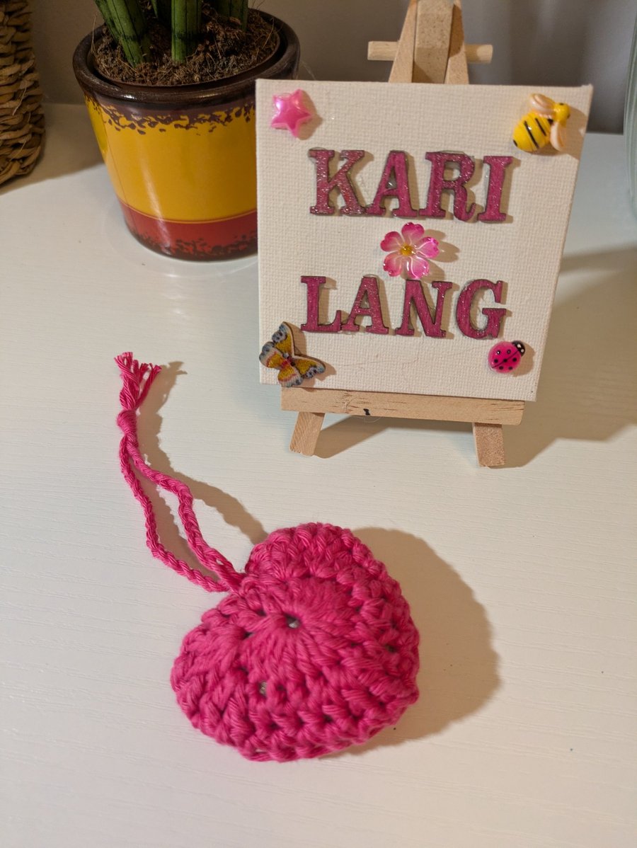 Crochet Lavender hearts